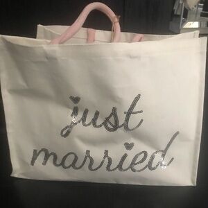 Just married canvas bag. NWT